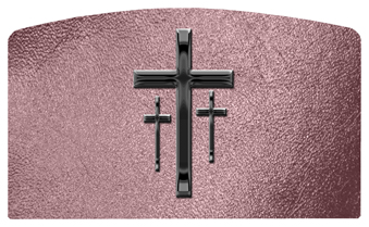 DACRO-517-BK-SH-OR Black 3 Crosses Shimmer Orchid